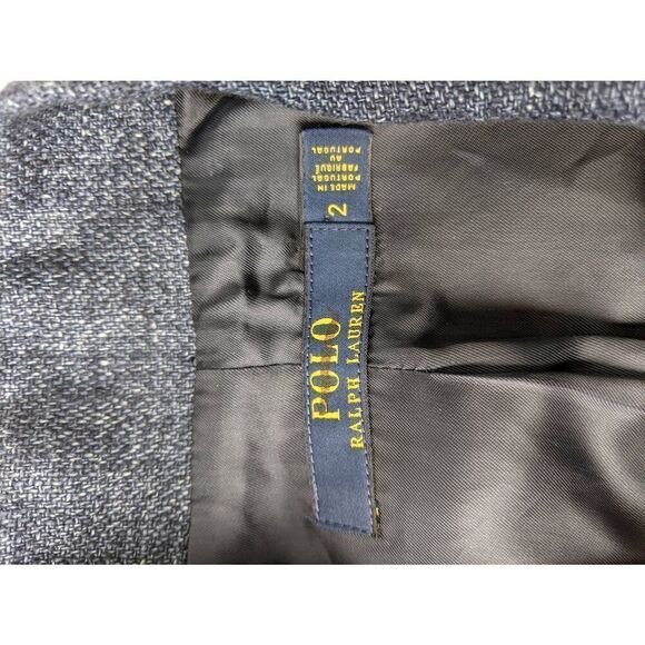 Polo Ralph Lauren Double- Breasted Linen Navy Chambray Long Blazer Coat Lightwei - Picture 5 of 10